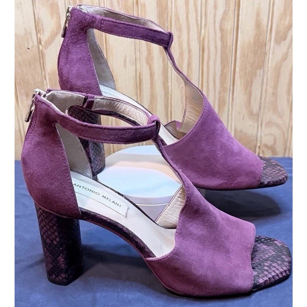 Antonio Melani Hilloray Suede Snake Print heels-size 8